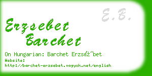 erzsebet barchet business card